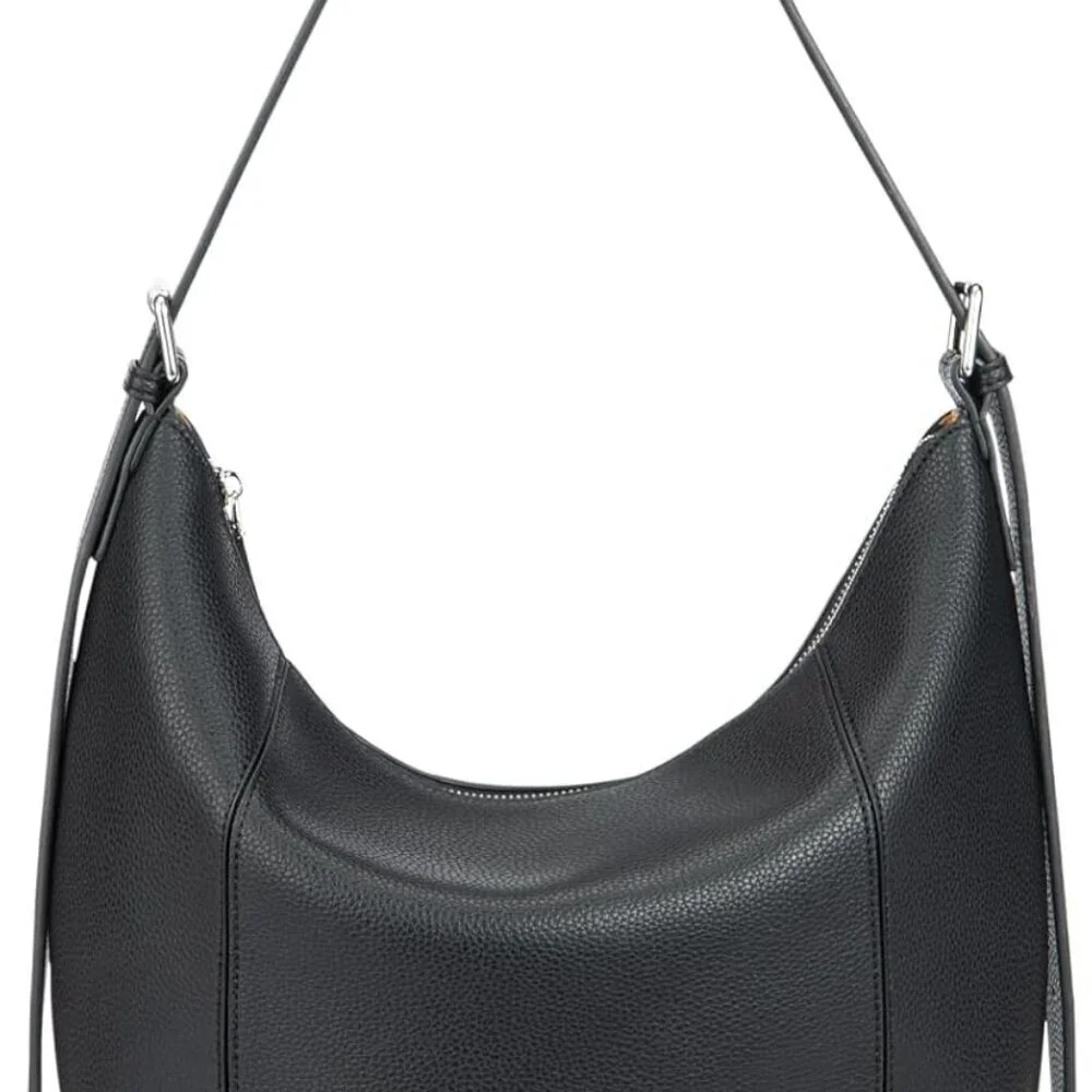Leather Hobo Crossbody Bag Adjustable Strap Spacious Womens Handbag